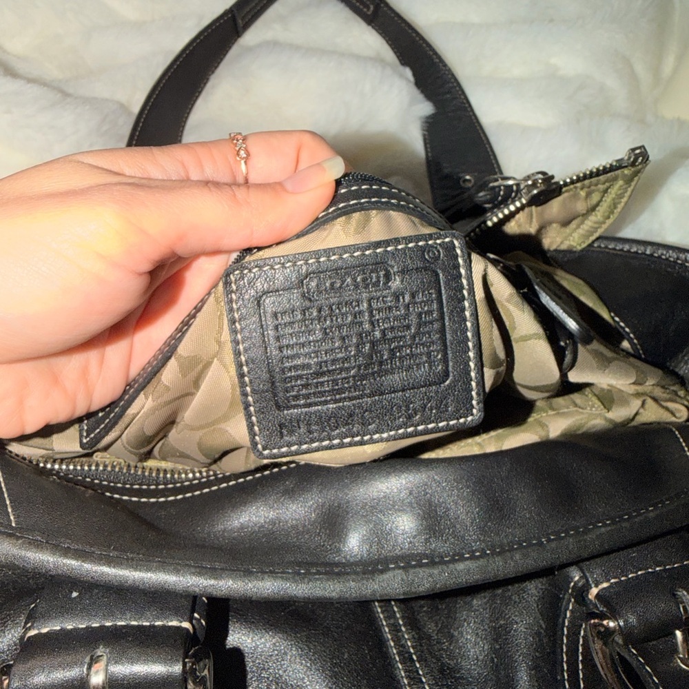 Coach Black Leather Tote Bag - Picture 14 of 15